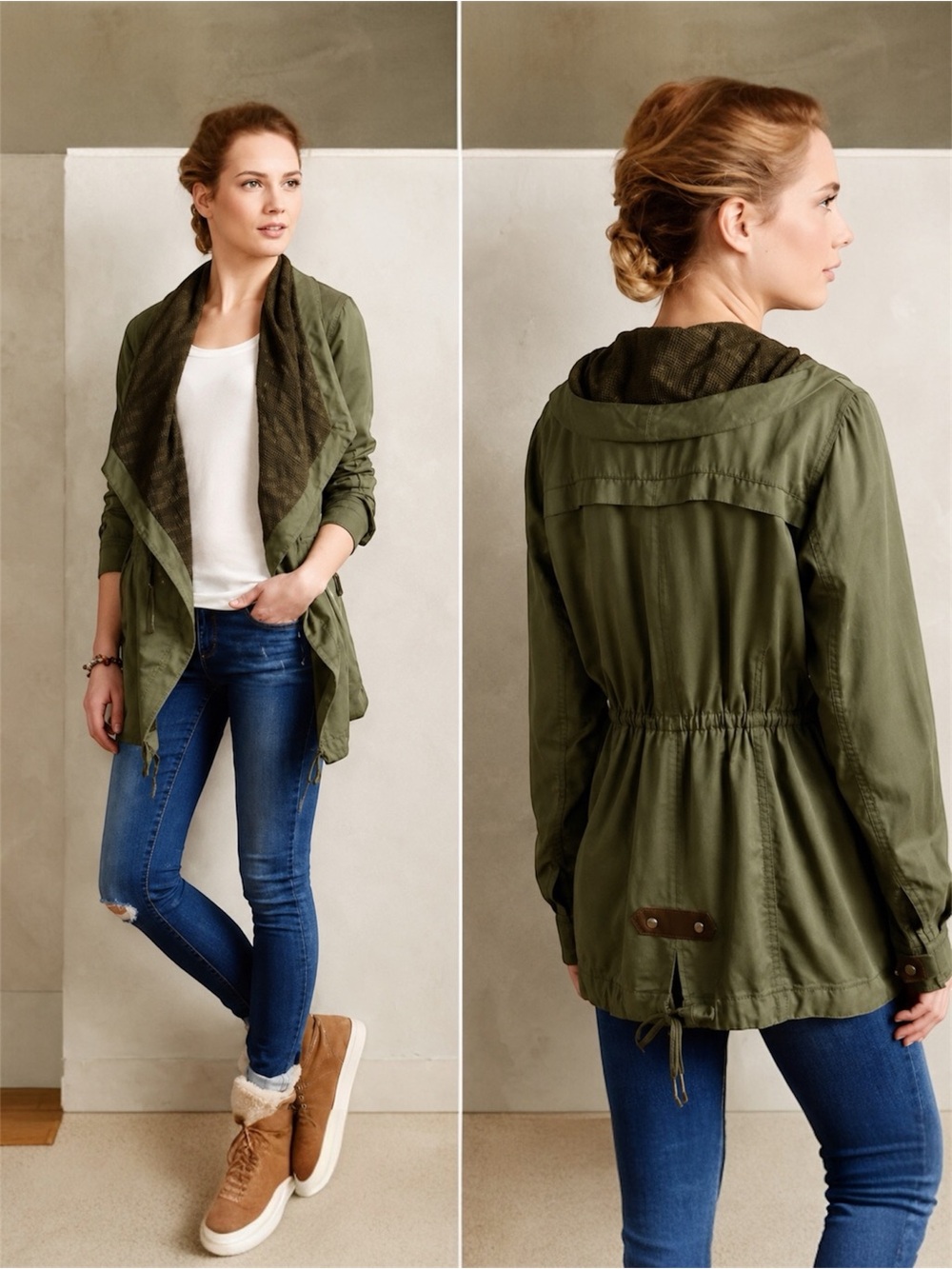 Anthropologie Hei Hei Slouchy Utility Jacket - Olive